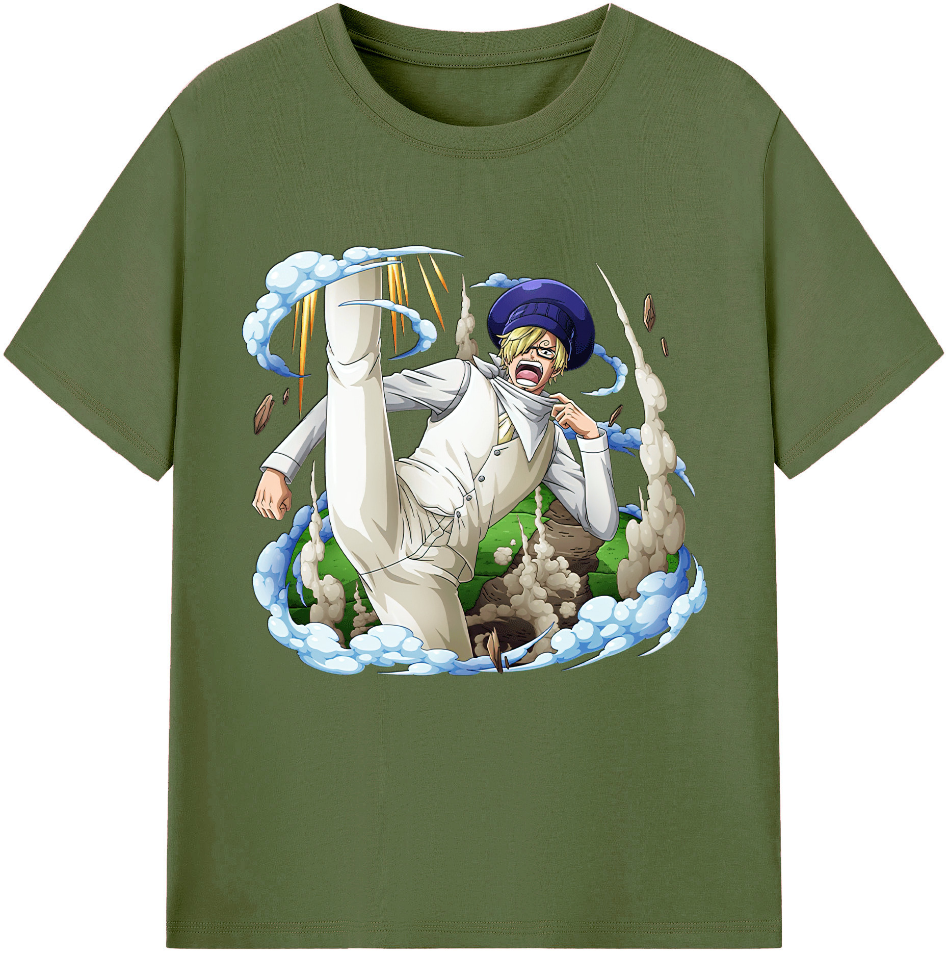 ワンピース サンジ ONE PIECE Sanji 綿100％半袖Tシャツ（フロントプリント）